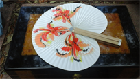 Beautiful handmade paper folding fan